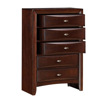 Espresso Solid Wood Chest with Dovetail Drawers