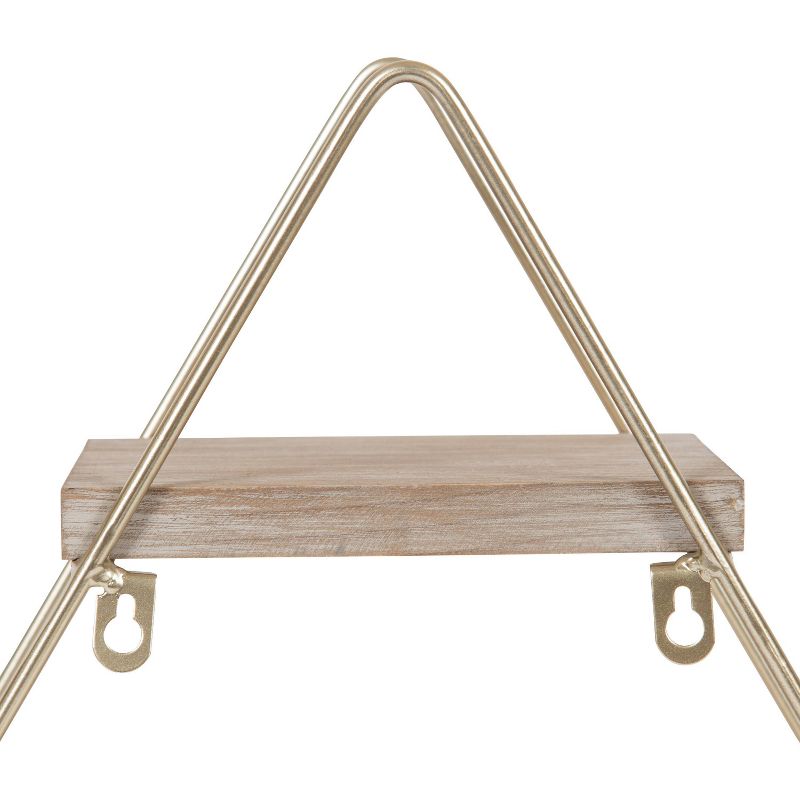 20.8&#34; x 24.2&#34; Tilde Three-Tier Triangle Wood and Metal Wall Shelf Natural/Gold - Kate &#38; Laurel All Things Decor, 5 of 7