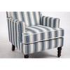 APRILSOUL Upholstered Accent Chair, Vintage Armchair, Blue and White Striped Linen Fabric, Nailhead Trim, Living Room - 3 of 4