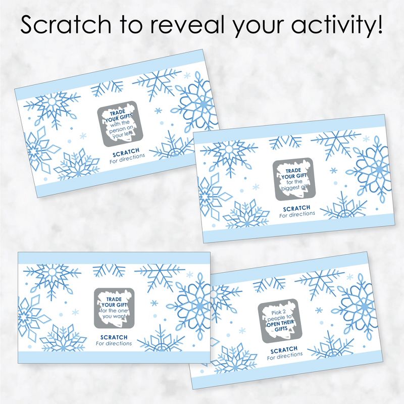Big Dot of Happiness Blue Snowflakes - Winter Holiday Party Gift Exchange Game Scratch Off Cards - 22 Count, 3 of 7