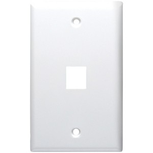 DataComm Electronics 1-Port Standard-Size Keystone Wall Plate (White) - 1 of 3