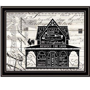 HomeRoots Y'ALL BLESSED FARMHOUSE Black Framed Print Wall Art - 1 of 4