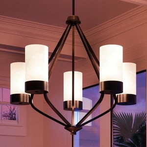 Urban Ambiance Luxury Transitional Chandelier,  23" x 27-3/8",  Midnight Black Finish, UHP2305 - 1 of 4