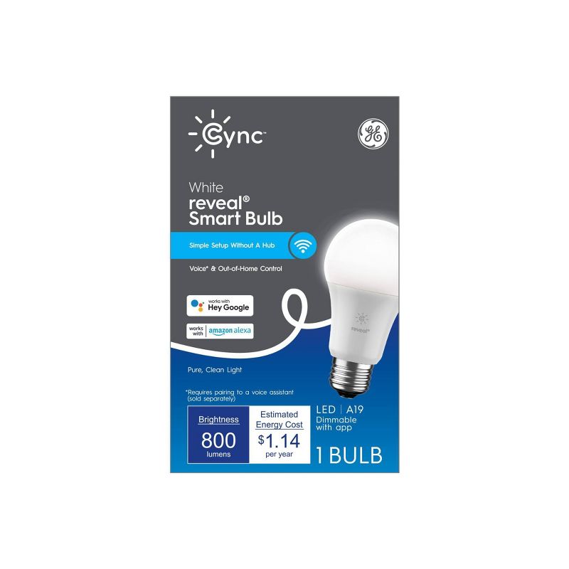 GE CYNC Reveal Smart Light Bulbs, White, Bluetooth and Wi-Fi Enabled, 1 of 8
