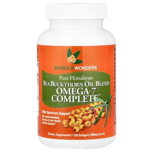 SeaBuckWonders Sea Buckthorn Oil Blend, Omega-7 Complete™, 120 Softgels (500 mg per Softgel) - 1 of 3