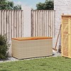 vidaXL Patio Storage Box Beige 43.3"x19.7"x21.3" Poly Rattan Acacia Wood - 3 of 4