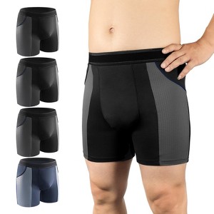 CARER Incontinence Underwear for Men Urinary Bladder Leak-proof Incontinence Boxer Washable Reuable - Mild Absorbency 4pk - 1 of 4