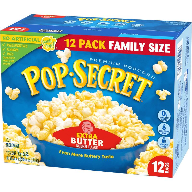 Pop Secret Microwave Popcorn Extra Butter Flavor - 3.2oz/12ct, 4 of 7