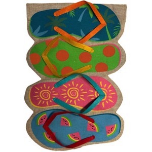 Flip Flops Summer Burlap House Flag Nautical 28" x 40" Briarwood Lane - 1 of 4