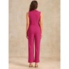 INSPIRE CHIC Women's Casual Sleeveless Shawl Collar Office Belted Cropped Jumpsuit - 4 of 4
