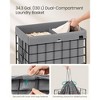34.3 Gal Laundry Hamper, Collapsible Clothes Basket with Removable Washable Liner & Metal Frame, 66 lb Capacity for Bedroom Bathroom - 2 of 4