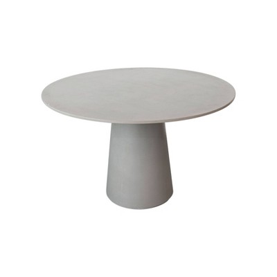 Storied Home Cement Round Table Gray: Industrial Modern, Patio-Friendly, Seats Four, Easy Care