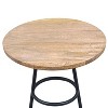 The Urban Port 20" Side Table Natural Brown Mango Wood Top Black Iron Base Brown/Black - 4 of 4