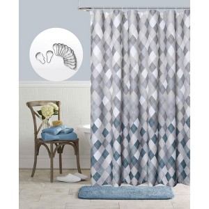 Dainty Home 3D Printed Textured Waffle Weave 13 Piece Shower Curtain Set - 1 of 4