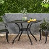 Square Outdoor Aluminum Patio Table with Umbrella Hole, Modern Coffee Table for Garden or Balcony – The Pop Home - 3 of 4