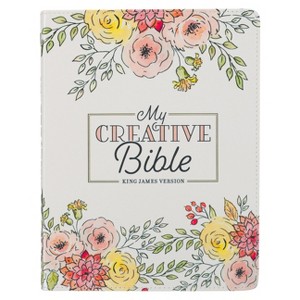 KJV Holy Bible, My Creative Bible, Faux Leather Flexible Cover - Ribbon Marker, King James Version, White Floral - (Leather Bound) - 1 of 1