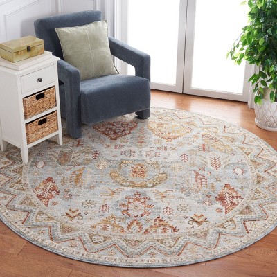 Hamilton Blue and Gold Round Medallion Wool Rug