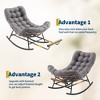 Oversized Rocking Chair with Footrest, Upholstered Lounge Chair with Metal Frame, Patio Reclining Chair for Patio Backyard Bedroom Garden - 4 of 4