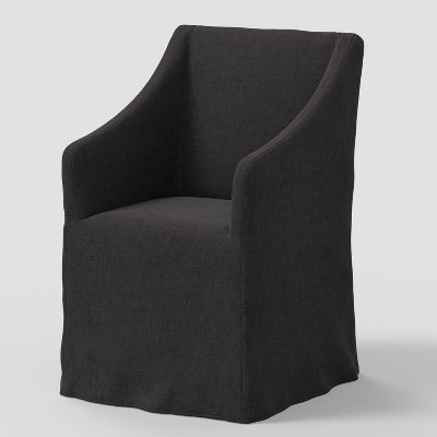 Replacement Slipcover Only for Sloped Arm Dining Chair in Performance Textured Weave Caviar - Threshold™