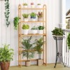 Tangkula Bamboo over the Toilet Storage Shelf w/3-tier Open Shelf Adjustable Shelves - 3 of 4