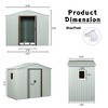 6ft x 5ft Outdoor Metal Storage Shed with Window Lockable Sliding Doors Floor Frame Waterproof Tool Storage House Spire+Window - 3 of 4