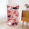YIYIBYUS Free Standing Rotating Shoe Storage Organizer Shoe Rack Tower (White, 5-Tiers) - 2 of 4