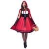 Joyfy Halloween Cosplay Costume for Women Little Red Riding Hood Costume with Dress Cape and Gloves Set for Halloween Party - 2 of 4