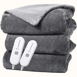 Electric Heated Blanket , Heating Throw with 4 Fast Heating Levels & 4 Hours Auto Off, Machine Washable, ETL Certification, Home Office Use - 1 of 4