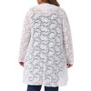 Agnes Orinda Women's Plus Size Floral Crochet Sheer Lace Cover Up Open Front Long Sleeve Casual Lightweight Cardigans - 4 of 4