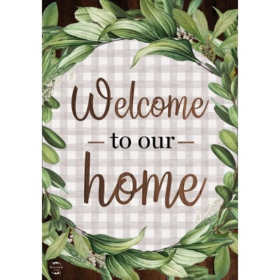 Briarwood Lane Welcome To Our Home Wreath Double-Sided Garden Flag