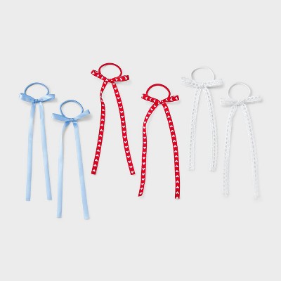 Girls' 6pk Bows and Hearts Pony Set - art class™ Blue/White/Red