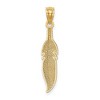 Black Bow Jewelry 14k Yellow Gold Feather Pendant, 5 x 29mm - 3 of 4