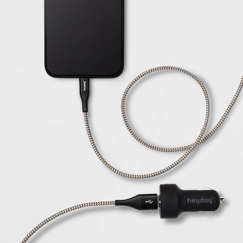 6' Lightning to USB-A Cable 2-Port 3.1A Car Charger - heyday™, 3 of 8