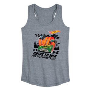 Women's - Hot Wheels - Valentine's Drive to Win Graphic Racerback Tank - 1 of 4