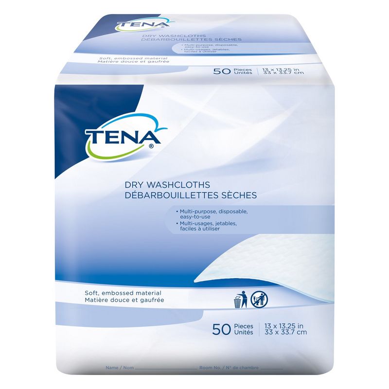 TENA ProSkin Dry Wipes for Incontinence, Disposable Washcloth, 1 of 3