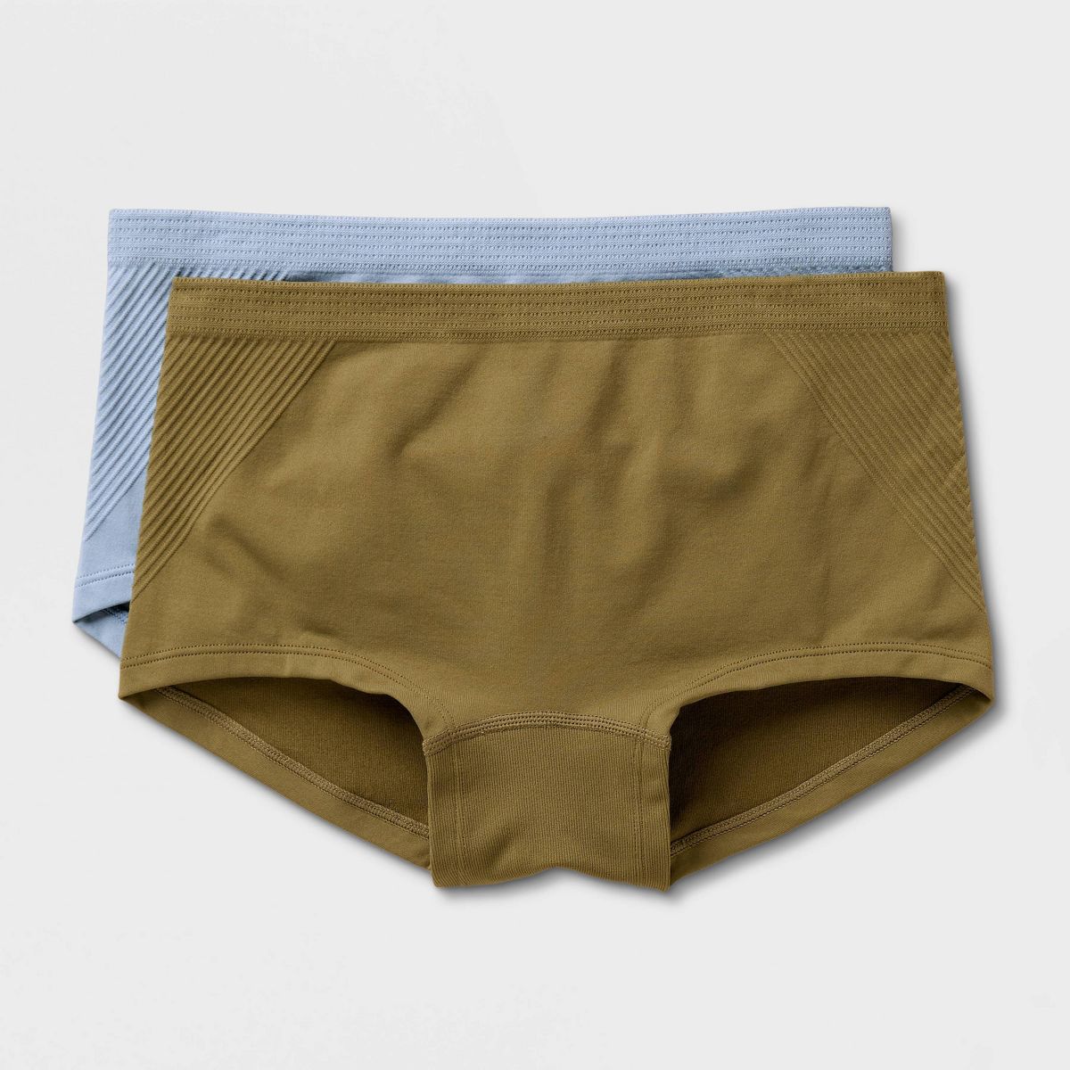 Women's 2pk Seamless Boy Short Underwear - Auden™ Blue/Olive