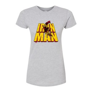 Women's - Marvel - Iron Man Stacked Name Oversized Fitted Graphic T-Shirt - 1 of 2