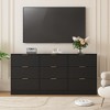 SKRAN Modern Large 6 Drawer Dresser, Chest of Drawer With Gold Handle, Bedroom Storage Drawer Organizer For Living Room, Entryway And TV Stand, Black - 2 of 4