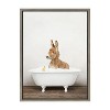 Kate and Laurel Sylvie Baby Donkey in Rustic Bath Framed Canvas by Amy Peterson Art Studio, 18x24, Gray - 2 of 4