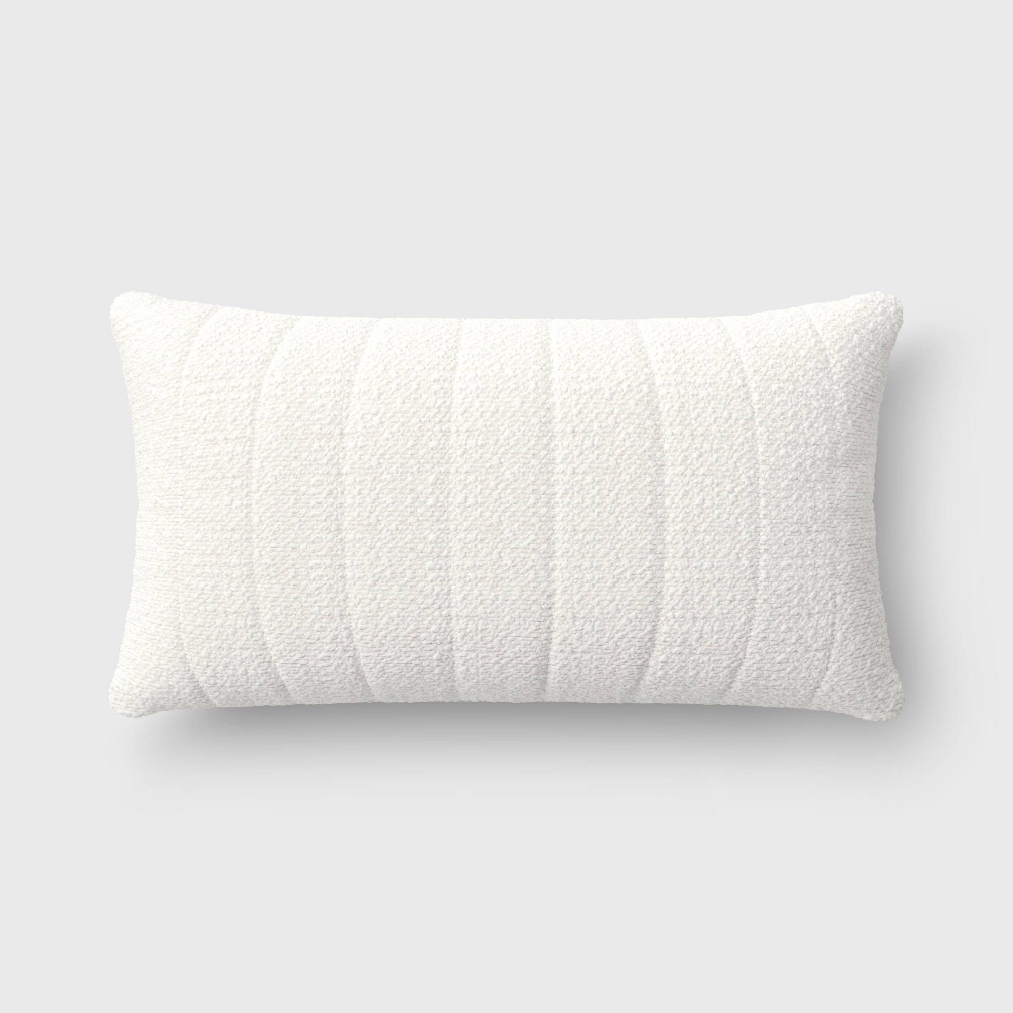 Oversized Channeled Boucle Lumbar Throw Pillow Ivory - Threshold™