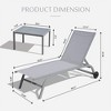 PAGED Outdoor Lounge Chairs Set with Wheels,Outdoor Chaise Lounge with 5 Adjustable Position for Patio,Beach,Yard - 3 of 4
