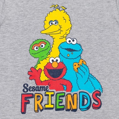 Sesame Street Elmo Cookie Monster Big Bird Little Boys 2 Pack T-Shirts Gray/Red 6 — фото 5