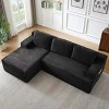 Moda Furnishings Black L-Shaped Modular Cloud Sectional Sofa - Deep Seat No Assembly Required Sleeper Couch for Living Room Bedroom Apartment - 3 of 4