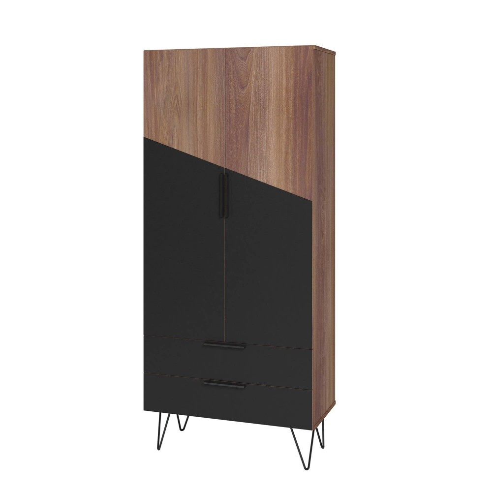 67.32" Beekman Tall Cabinet Brown/Black - Manhattan Comfort