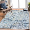 4'x6' Modern Abstract Area Rug, Machine Washable, Non-Slip, Low Pile, Foldable Distressed Rug for Living Room, Bedroom, Kitchen, Yellow - 3 of 4