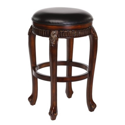 Fleur de Lis Backless 24" Counter Height Barstool Hardwood/Cherry - Hillsdale Furniture