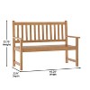 Flash Furniture Adele Commercial Grade Indoor/Outdoor Patio Acacia Wood Bench, 2-Person Slatted Seat Loveseat for Park, Garden, Yard, Porch - 4 of 4