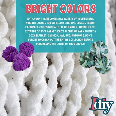 iDIY Chunky Yarn 3 Pack Skeins (72 Yards) - Light Pink - Fluffy ...