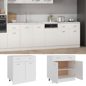 vidaXL Drawer Bottom Cabinet White 31.5 in.x18.1 in.x32.1 in. Engineered Wood - 1 of 4
