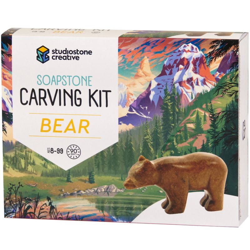 Studiostone Creative Bear Soapstone Carving Kit, 1 of 7